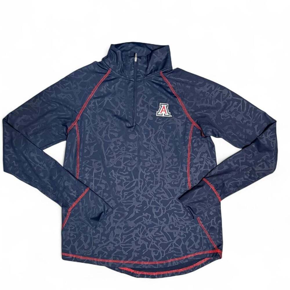 Colosseum University of Arizona Wildcats Quarter Zip Pullover Navy Medium